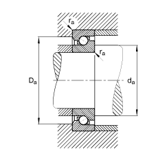 推力角接触球轴承 BSB060120-T, 单向，接触角 α = 60°，限制公差