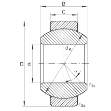 关节轴承 GE6-FO, 根据 DIN ISO 12 240-1 标准，需维护