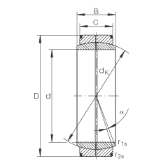 关节轴承 GE460-DO, 根据 DIN ISO 12 240-1 标准，需维护