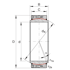 大的关节轴承 GE670-DW-2RS2, 根据 DIN ISO 12 240-1 标准, 免维护，两侧密封