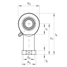 杆端轴承 GIR50-DO-2RS, 根据 DIN ISO 12 240-4 标准，带右旋内螺纹，需维护，两侧唇密封