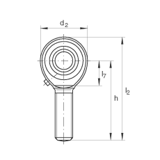 桿端軸承 GAKR20-PB, 根據(jù) DIN ISO 12 240-4 標(biāo)準(zhǔn)，帶右旋外螺紋，需維護(hù)
