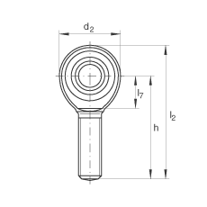 杆端轴承 GAKL30-PW, 根据 DIN ISO 12 240-4 标准，带左旋外螺纹，需维护