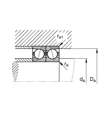 主軸軸承 B7006-E-T-P4S, 調(diào)節(jié)，成對或單元安裝，接觸角 α = 25°，限制公差