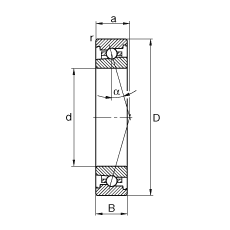 主轴轴承 HS71918-C-T-P4S, 调节，成对安装，接触角 α = 15°，限制公差