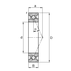 主轴轴承 HS71922-E-T-P4S, 调节，成对或单元安装，接触角 α = 25°，限制公差