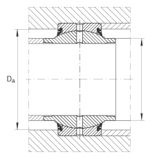 关节轴承 GE45-HO-2RS, 根据 DIN ISO 12 240-1 标准, 需维护，两侧唇密封